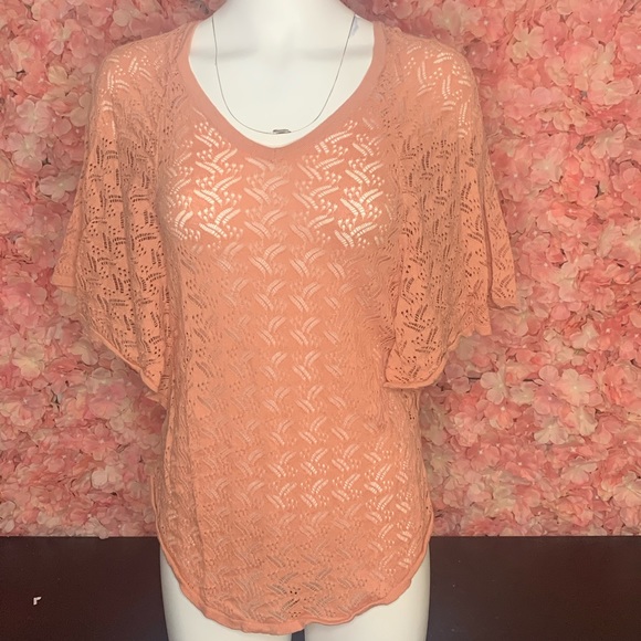 Lauren Condrad Medium Peach Lace Blouse - Picture 1 of 4